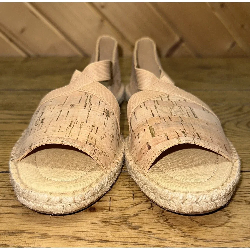 NWOB Talbots Ilyssa Elastic Cork Espadrille Flats Strappy Sandals Women's 9 $99‎